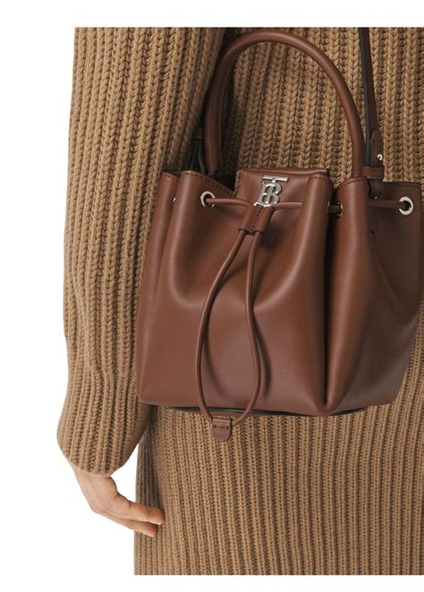 BURBERRY Monogram motif leather bucket bag 